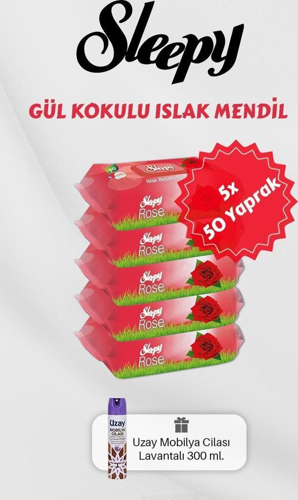 250 Adet Gül Kokulu Islak Havlu, Lavantalı Mobilya Cilası Hediyeli - Image 1