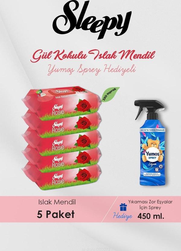 250 Adet Gül Kokulu Islak Havlu, Lilyum Oda Kokusu Hediyeli - Image 1