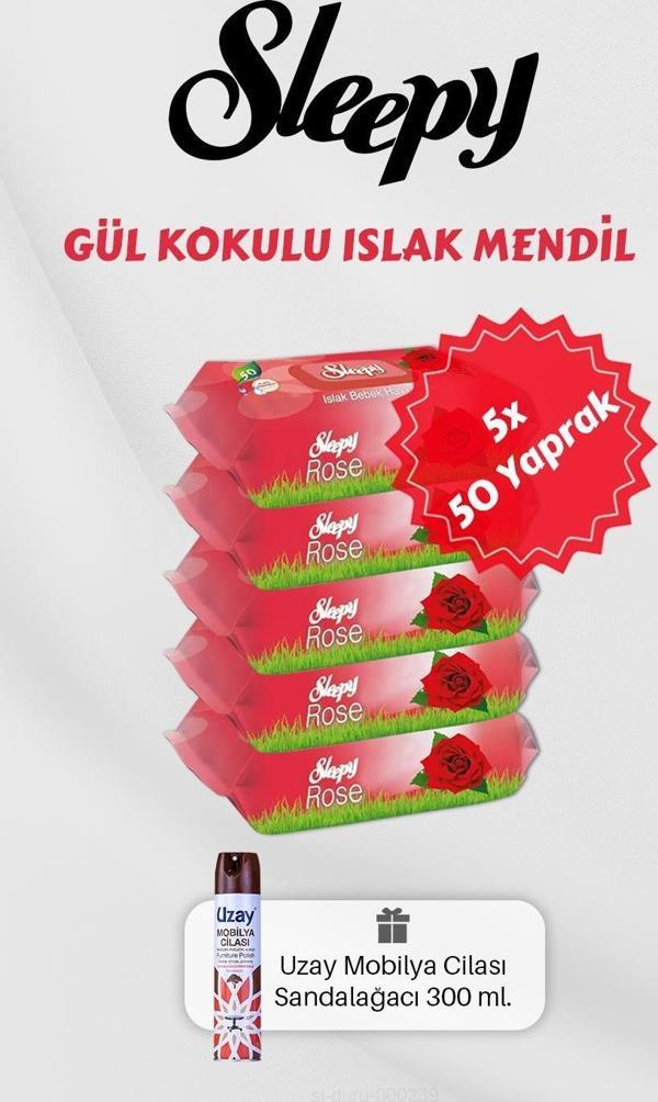 250 Adet Gül Kokulu Islak Havlu, Mobilya Cilası Hediyeli - Image 1