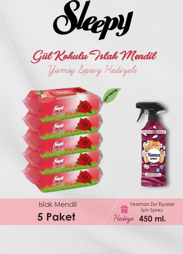 250 Adet Gül Kokulu Islak Havlu, Sakura Oda Kokusu Hediyeli - Image 1