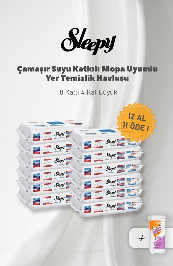 Sleepy 12 AL 11 Öde, Çamaşır Suyu Katkılı Mopa Uyumlu 4XL ve Pamuk - Image 1
