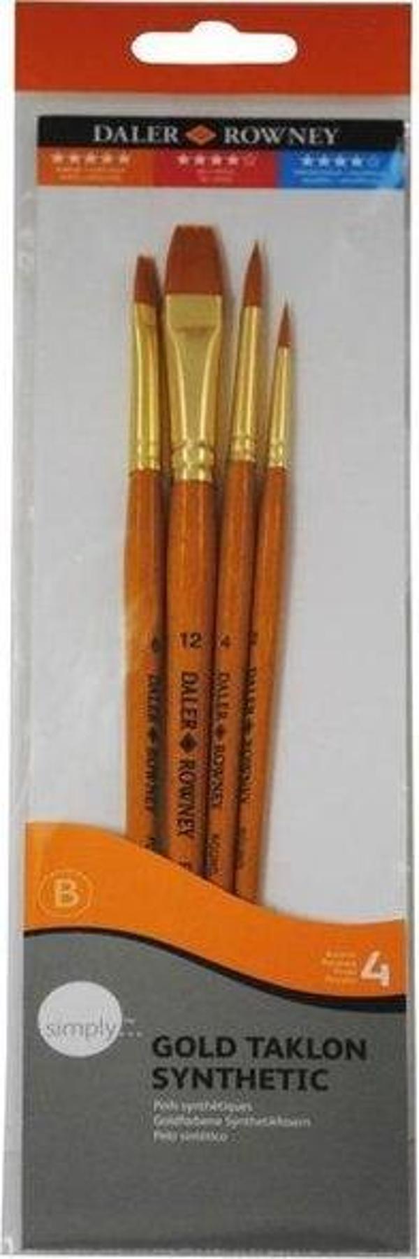 Daler Rowney Taklon 4lü Kısa Fırça Seti 21620401 - Image 1