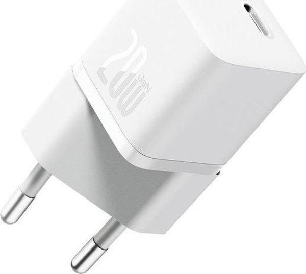 Baseus Gan5 Mini 1C 20 W Type-C Beyaz Hızlı Şarj Adaptörü - Image 1