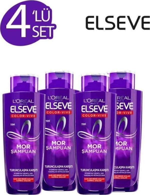 Elseve 4'lü Turunculaşma Karşıtı Mor Şampuan 200 Ml Seti - Image 1