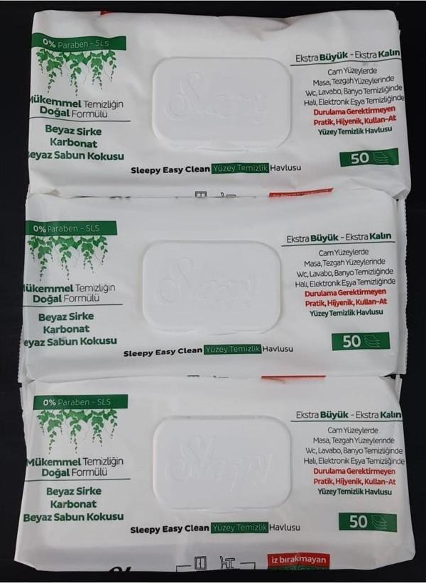 Sleepy Easy Clean 50*3 Li 150 Yaprak Yüzey Temizlik Havlusu - Image 1