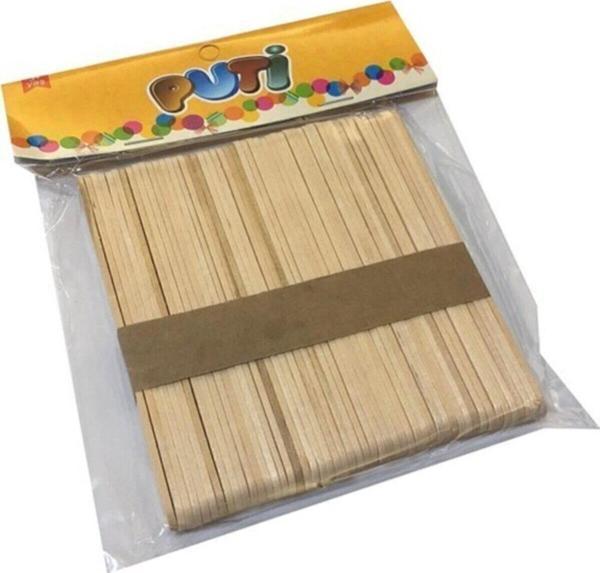 Puti Ahşap Küçük Dil Çubuğu Natural 50 Li Dar Dondurma Çubuğu - Image 1