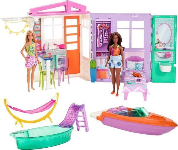 Barbie 'nin Tatil Evi ve Aksesuarları Oyun Seti HGM56 - Image 1