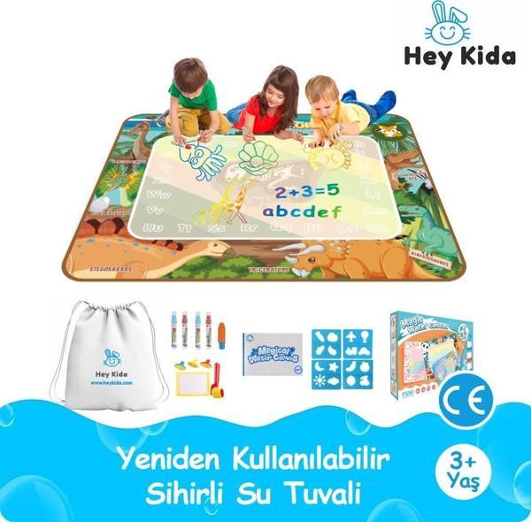 Heykida Dinozor Sihirli Su Çizim Matı 100*80 cm - Image 1