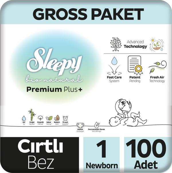 Sleepy Bio Natural Premium Plus Gross Paket Bebek Bezi 1 Numara Newborn 100 Adet - Image 1