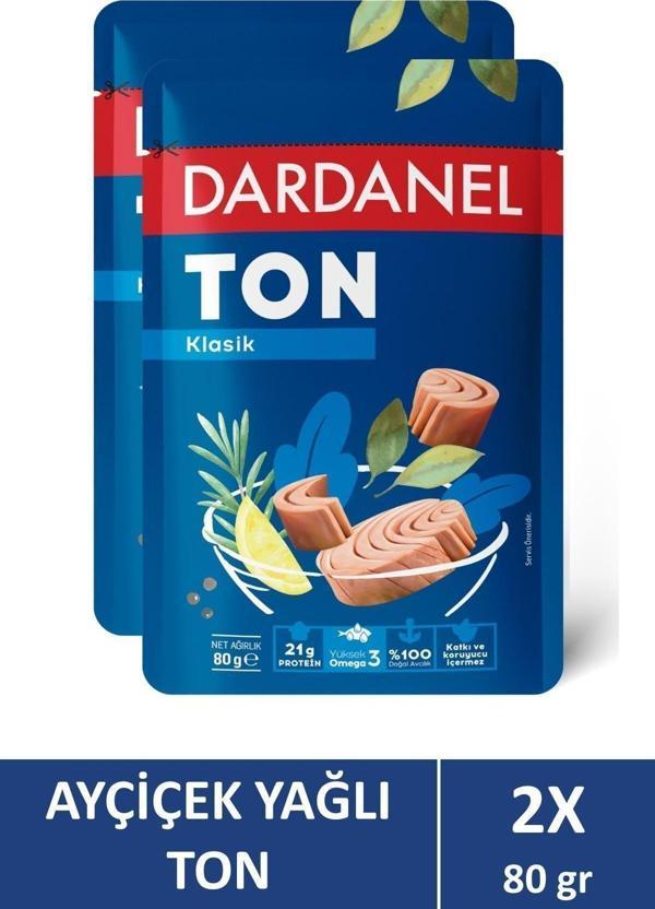Dardanel Ayçiçek Yağlı Ton Balığı Poşet 80 gr X 2 Adet - Image 1