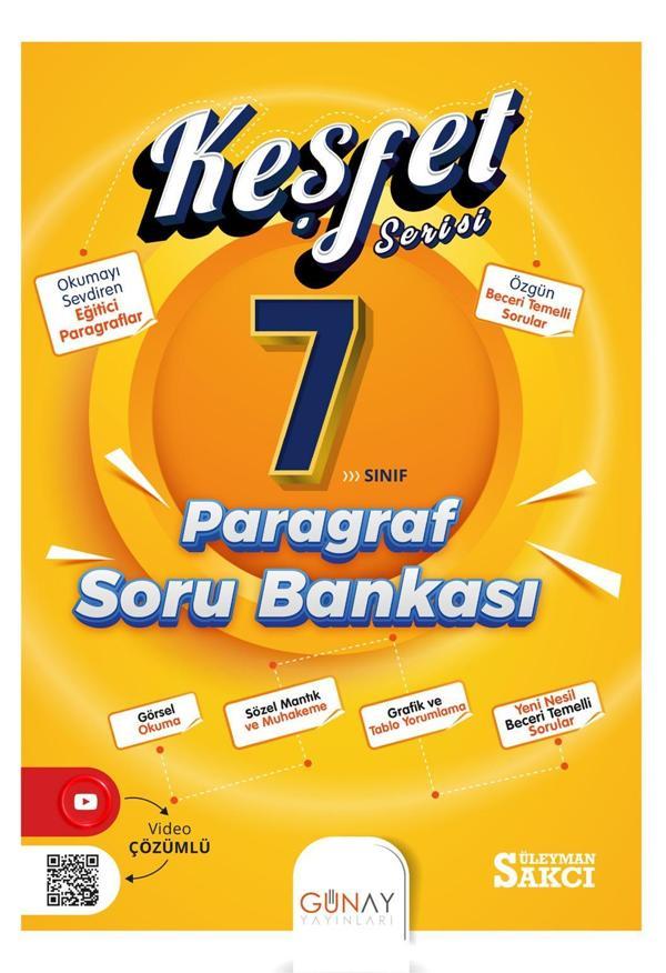 Keşfet Serisi 7. Sınıf Paragraf Soru Bankası (2022-2023) - Günay Yayıncılık - Image 1