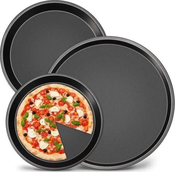 Kapris 3 Lü Emaye Pizza Fırın Tepsi Seti 26-29-32 Cm KAP-536 - Image 1