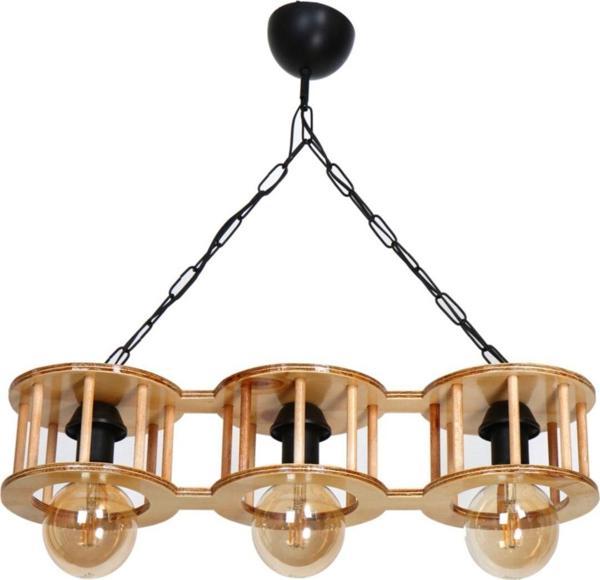 Aysem Wood Ahşap Avize Rustik- Salon Aydınlatma - Image 1