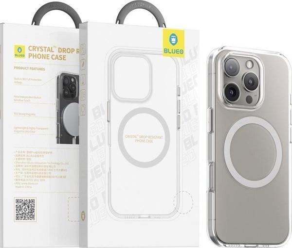 Blueo iPhone 16 Pro Max Uyumlu Crystal Pro Drop Resistance Magsafe Şeffaf Telefon Kılıfı - Image 1