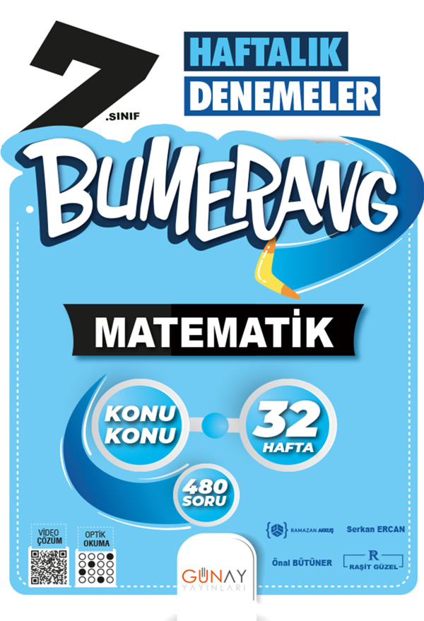 7.Sınıf Bumerang Haftalık Matematik Denemeleri - Günay Yayıncılık - Image 1