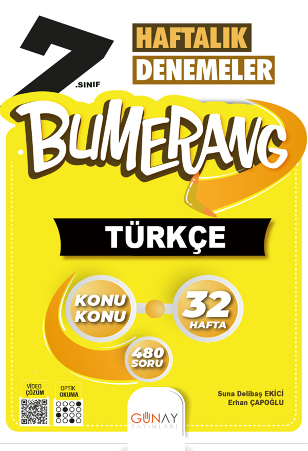7.Sınıf Bumerang Haftalık Türkçe Denemeleri - Günay Yayıncılık - Image 1