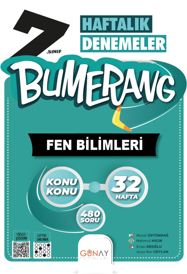 7.Sınıf Bumerang Haftalık Fen Bilimleri Denemeleri - Günay Yayıncılık - Image 1
