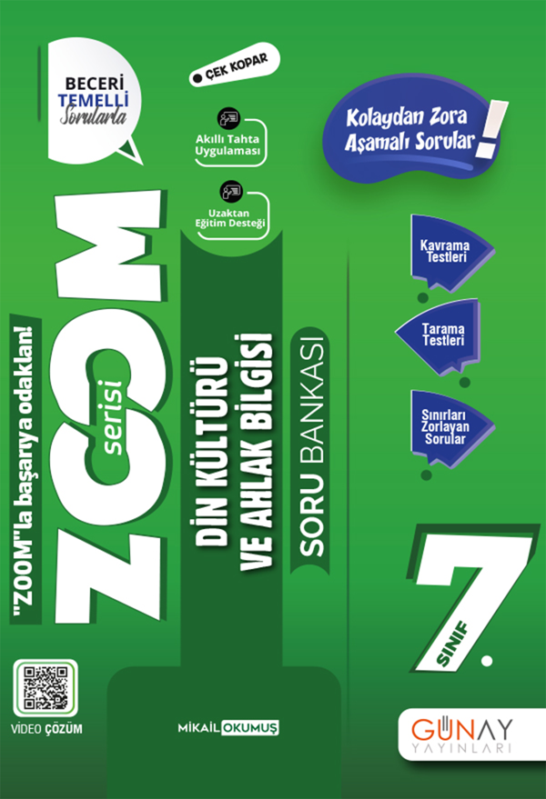 7.Sınıf Zoom Din Kültürü ve Ahlak Bilgisi Soru Bankası 2022-2023 - Günay Yayınları - Image 1