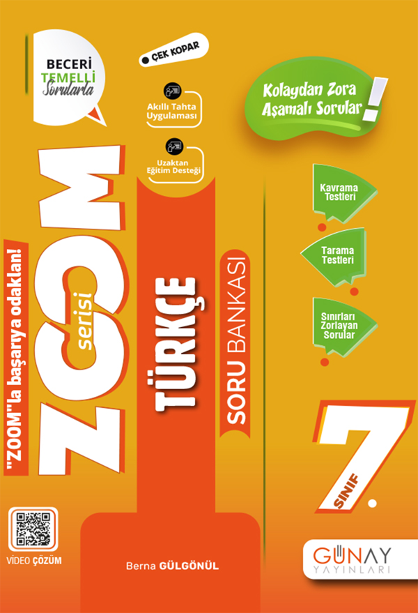 7.Sınıf Zoom Türkçe Soru Bankası 2022-2023 - Günay Yayınları - Image 1