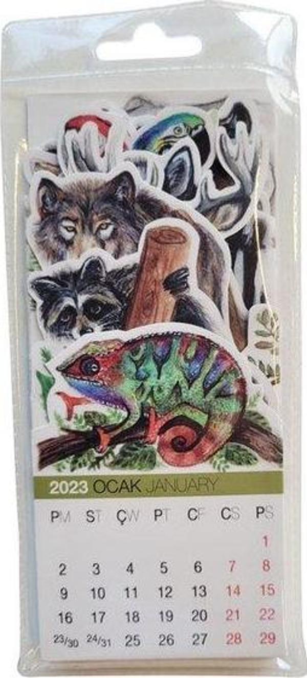 Akademi Çocuk 73x16 cm World  Of Animals 2023-2024 Takvim - Image 1