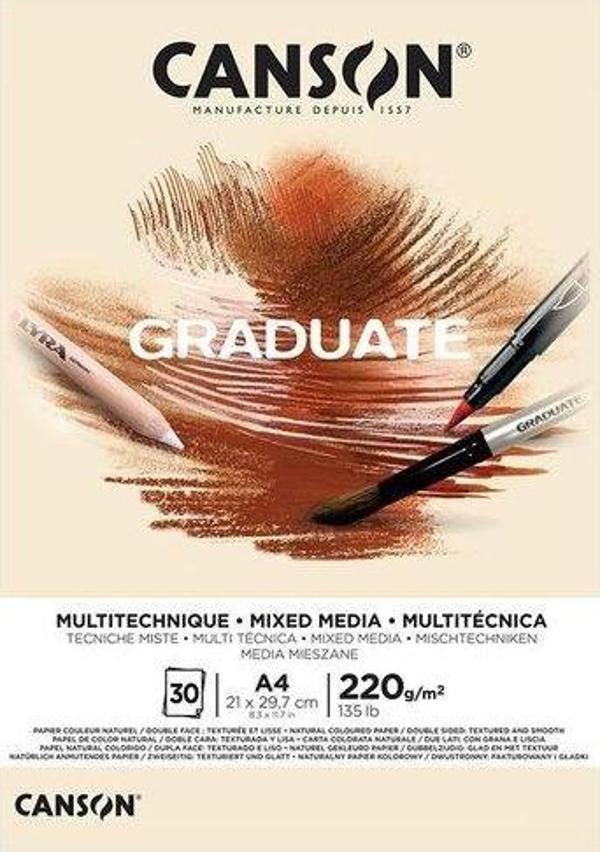 Canson Graduate Mıxmedıa Defter Natural 30 Sayfa A4 220G 400110368 - Image 1