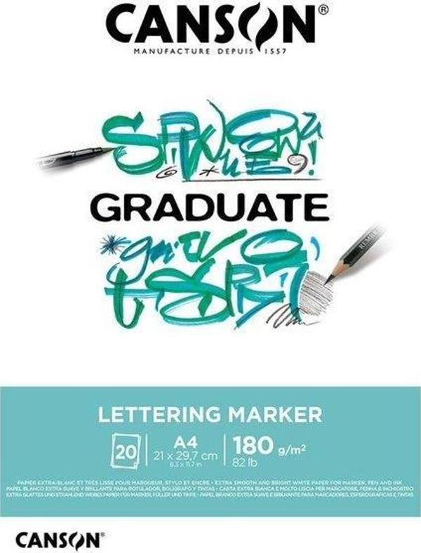 Canson Graduate Letterıng Marker Defter A4 180G 20Sh  Yeni 31250P026 - Image 1