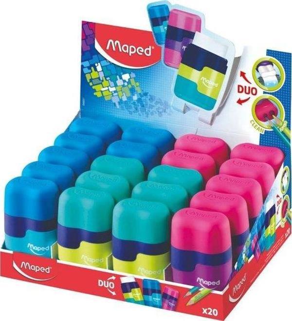 Maped Connect Renklii Çift Delikli Silgili Kalemtraş 049221 - Image 1