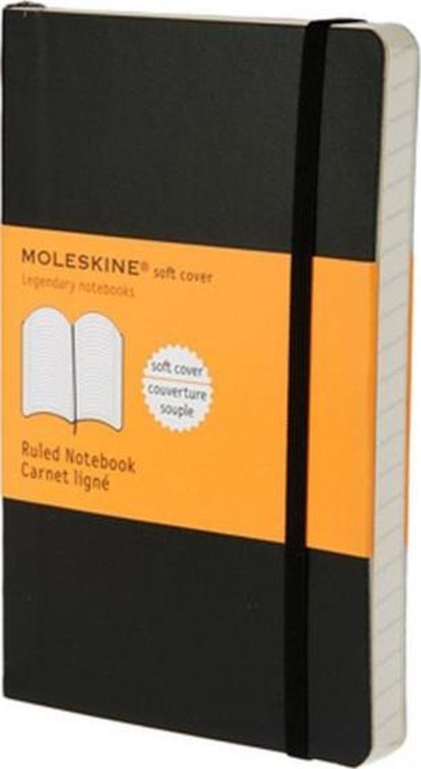 Moleskine Klasik Cep Boy Yumuşak Kapak Çizgili Defter Siyah - Image 1