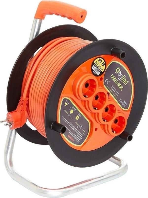 Bylion 50 Metre 3 X 2,5 mm Seyyar Makaralı Uzatma Kablosu - Image 1