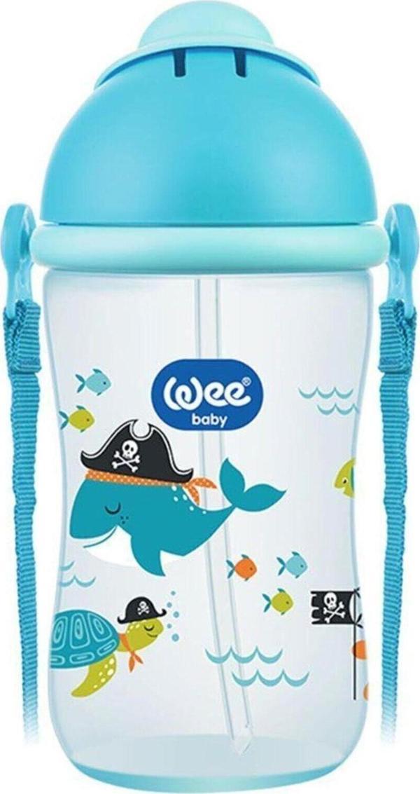 Wee Baby Askılı Pipetli Bardak 380 Ml Mavi - Image 1