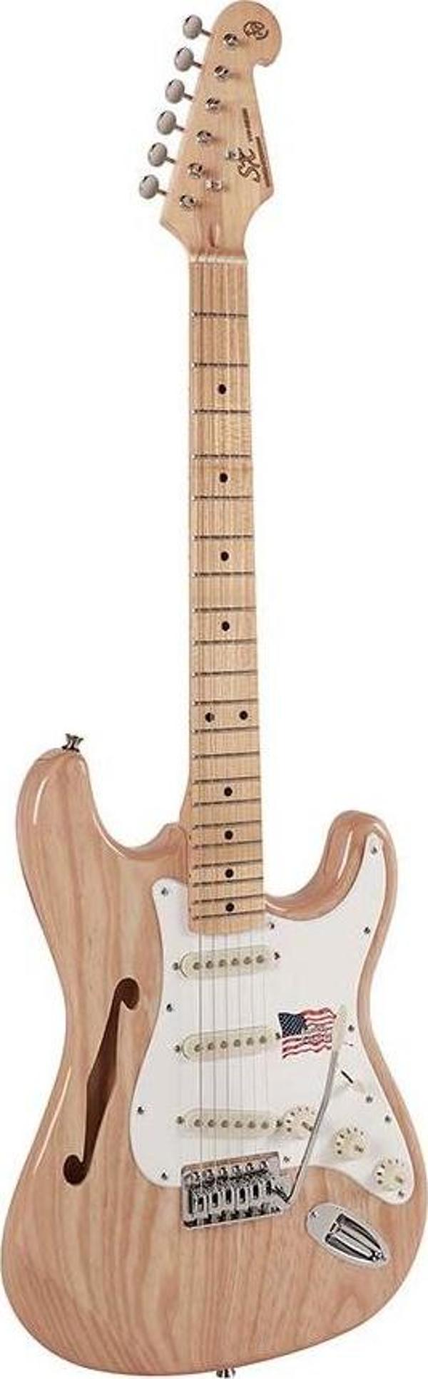 SX SST/ASH/H/NA Hollow Body Elektro Gitar (Natural) - Image 1