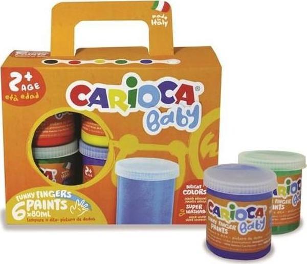 Carioca Bebek Yıkanabilir Parmak Boyası 6 Renk x 80 gr - Image 1