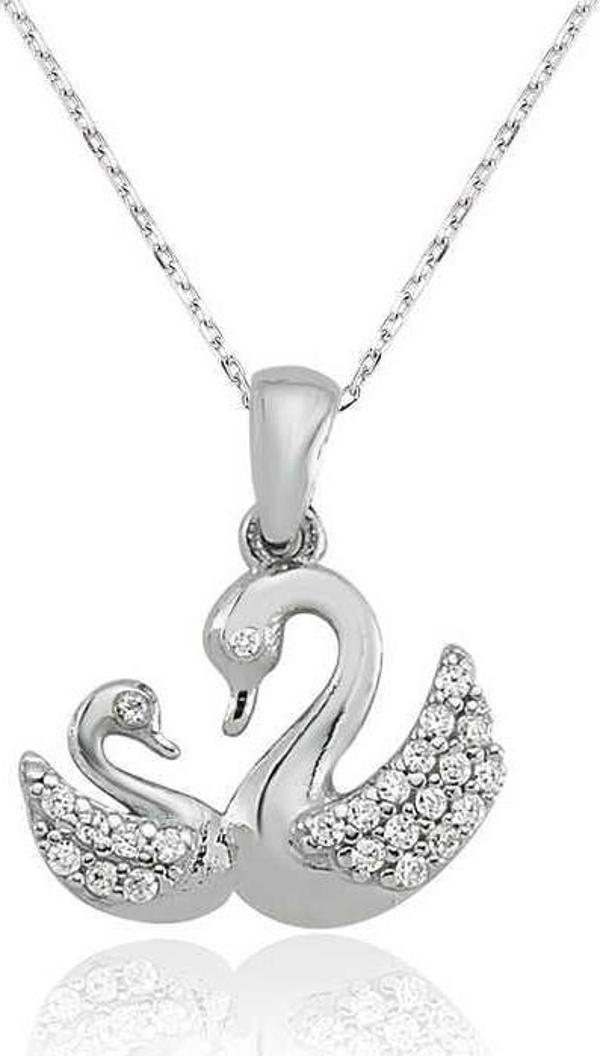 925 Ayar Gümüş Kadın Kuğu Kolye - Image 1