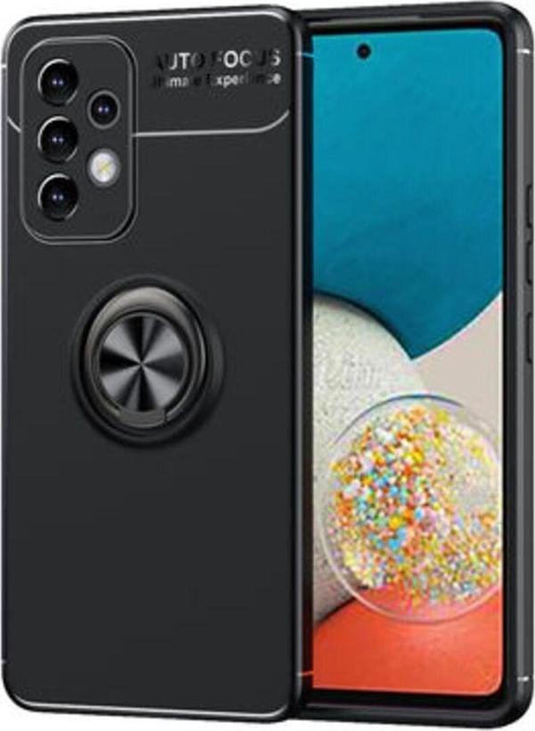 Techno Guru Samsung Galaxy A73 Ultra Koruma Sağlayan Stant Özellikli Yüzüklü Ravel Silikon Kılıf - Image 1