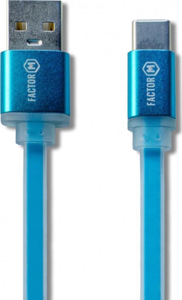 Factor-M Factor M Type-­C Data ve Şarj Kablo 3A 1.20M Mavi­ (FM­3A120TP) - Image 1