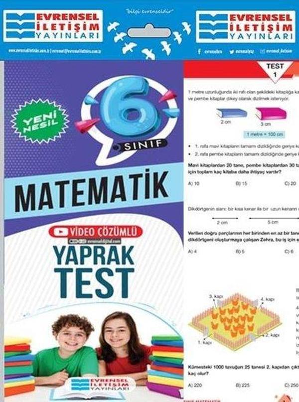 6. Sınıf Matematik Yeni Nesil Yaprak Test - Evrensel İletişim Yayınları - Image 1