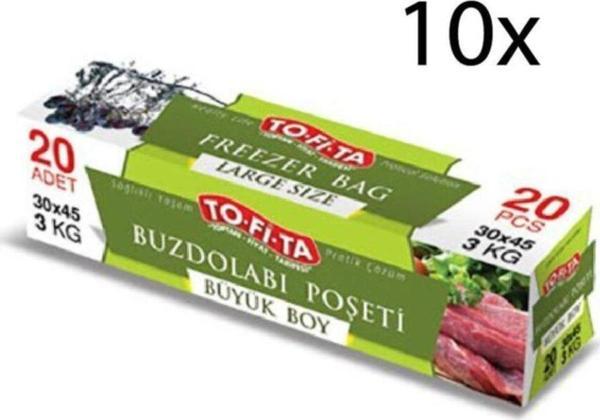 Tofita To-fi-ta Büyük Boy Buzdolabi Poşeti 20li (10 Adet) - Image 1