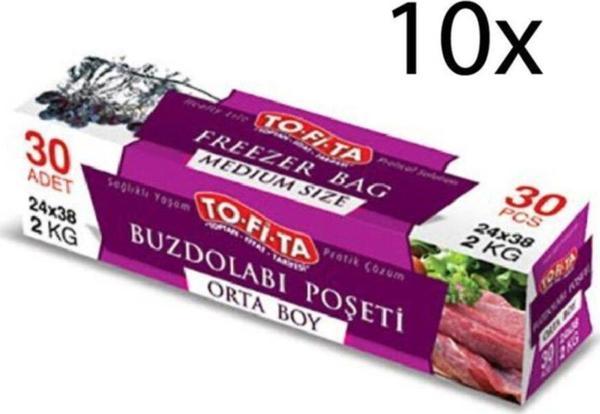 Tofita To-fi-ta Orta Boy Buzdolabi Poşeti 30lu (10 Adet) - Image 1