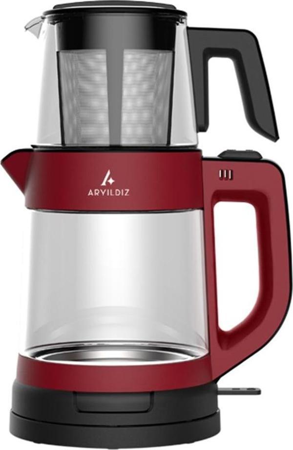 Ar Yıldız Tea Taste 1800 W Kırmızı Cam Çay Makinesi - Image 1