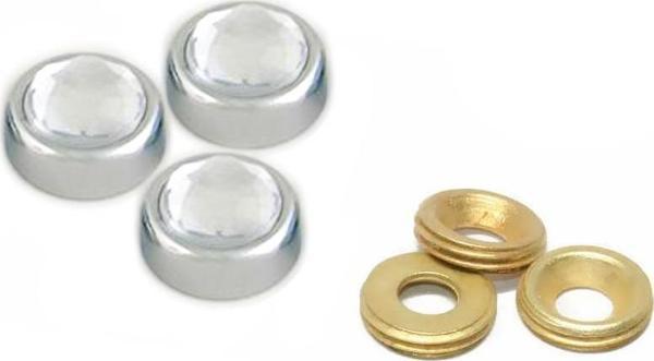 METAL VİDA KAPAMA ZAMAK 13  MM KRİSTAL TAŞLI ( 10 ADET ) - Image 1