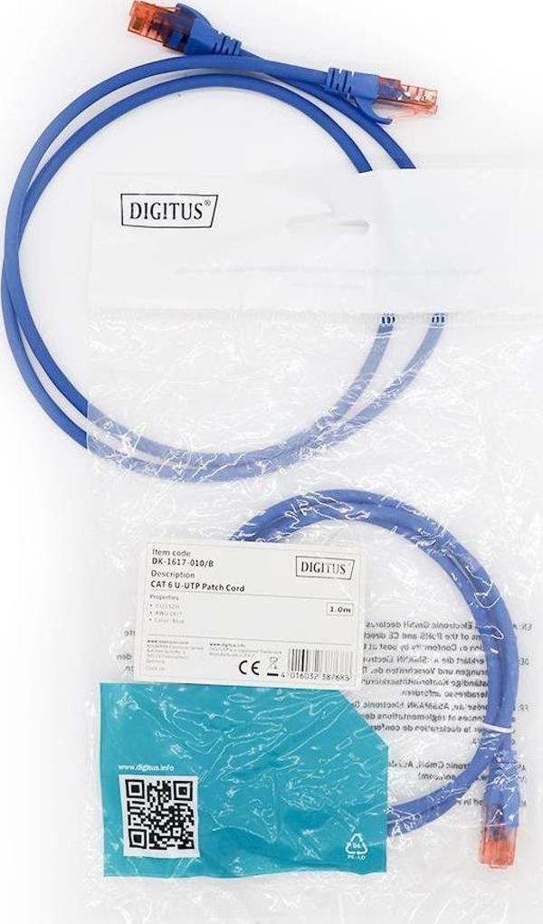 PATCH CORD UTP CAT6 1 MT BLUE - Image 1