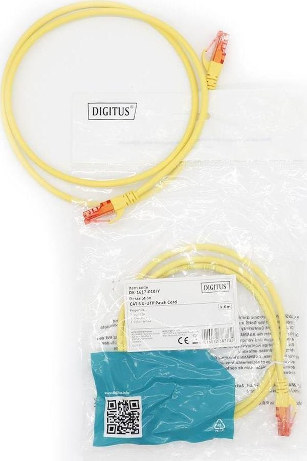 PATCH CORD UTP CAT6 1 MT YELLOW - Image 1
