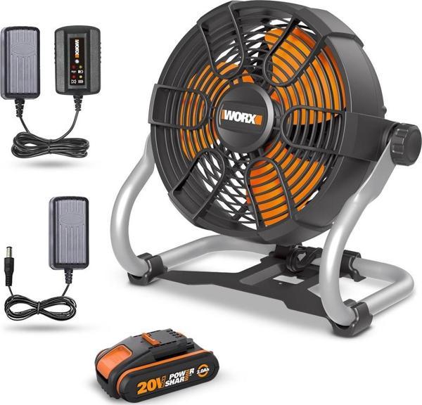 WORX WX095 20Volt 2.0Ah. Li-ion 242mm Profesyonel Hibrit Şantiye Fanı/Vantilatör - Image 1