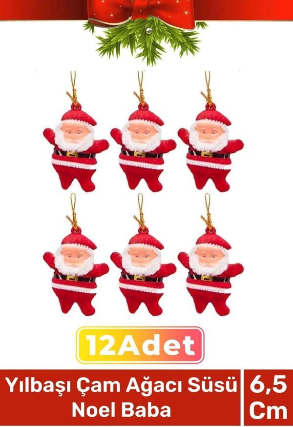 Özel Üretim Lüks Noel Parti Dekoratif Yeni Yıl Kış Yılbaşı Çam Ağacı Süsü Noel Baba 12'li - Image 1
