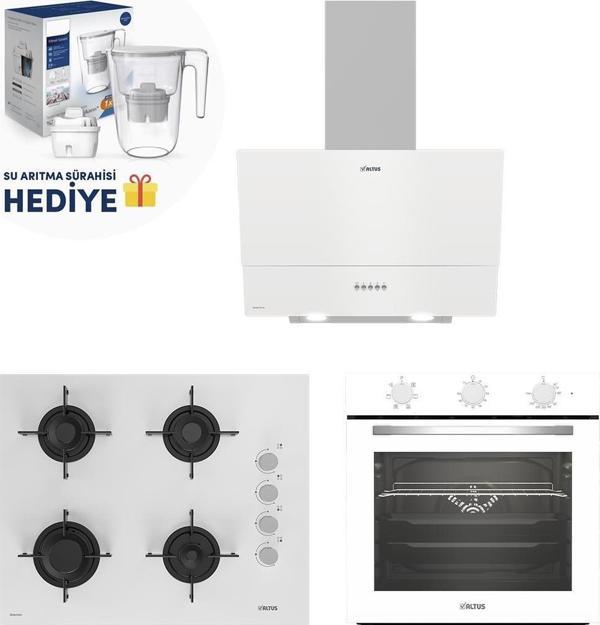 Altus Beyaz Cam Ankastre Set (Su Arıtma Sürahisi Hediyeli) 535 Hw -159 Gwh - 321 W Turbo - Image 1