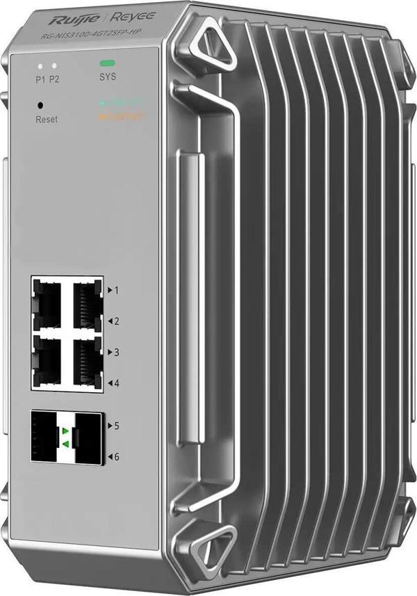 Ruijie Reyee RG-NIS3100-4GT2SFP-HP 4 Port Poe 2xSfp Gigabit Yönetilebilir Endüstriyel PoE Switch - Image 1