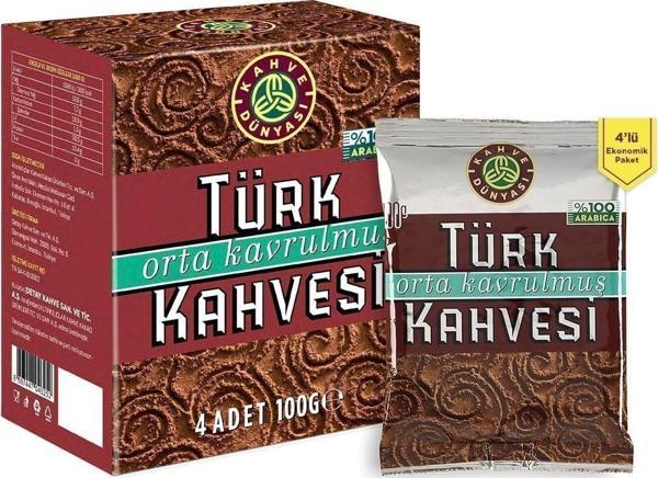 Kahve Dünyası Orta Kavrulmuş Türk Kahvesi 100 gr - 4 lü - Image 1
