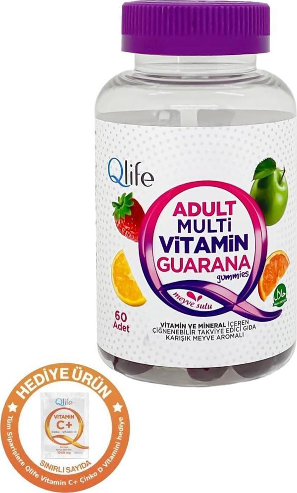 Qlife Adult Multivitamin Guarana Gummies Çiğnenebilir 60 Adet - Image 1