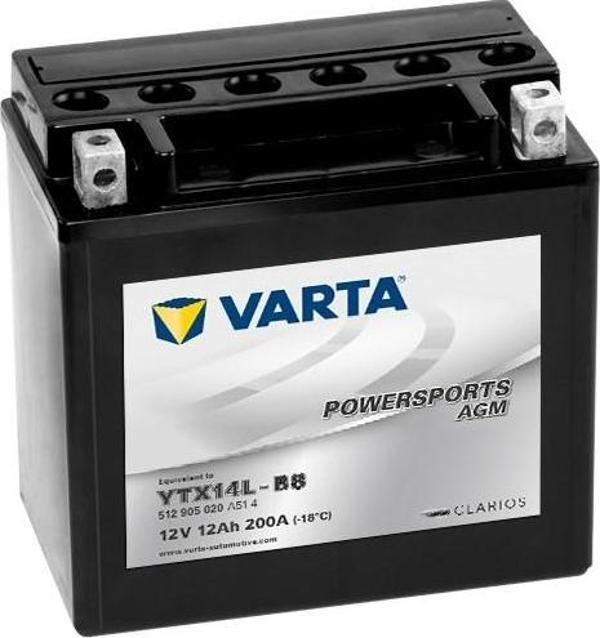 Varta YTX14L-BS 12AH 12V Besleme Aküsü ( Üretim Tarihi:2023 ) - Image 1