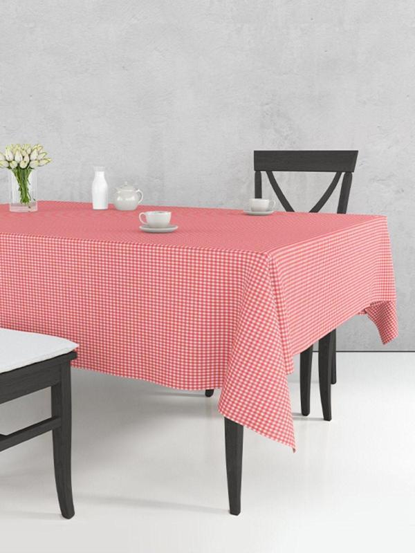 Tuable Pöti Kareli Masa Örtüsü Kırmızı 170X170Cm - Image 1